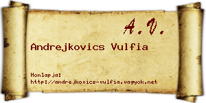 Andrejkovics Vulfia névjegykártya